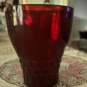 Ruby Red vintage 4" tumbler Anchor Hocking